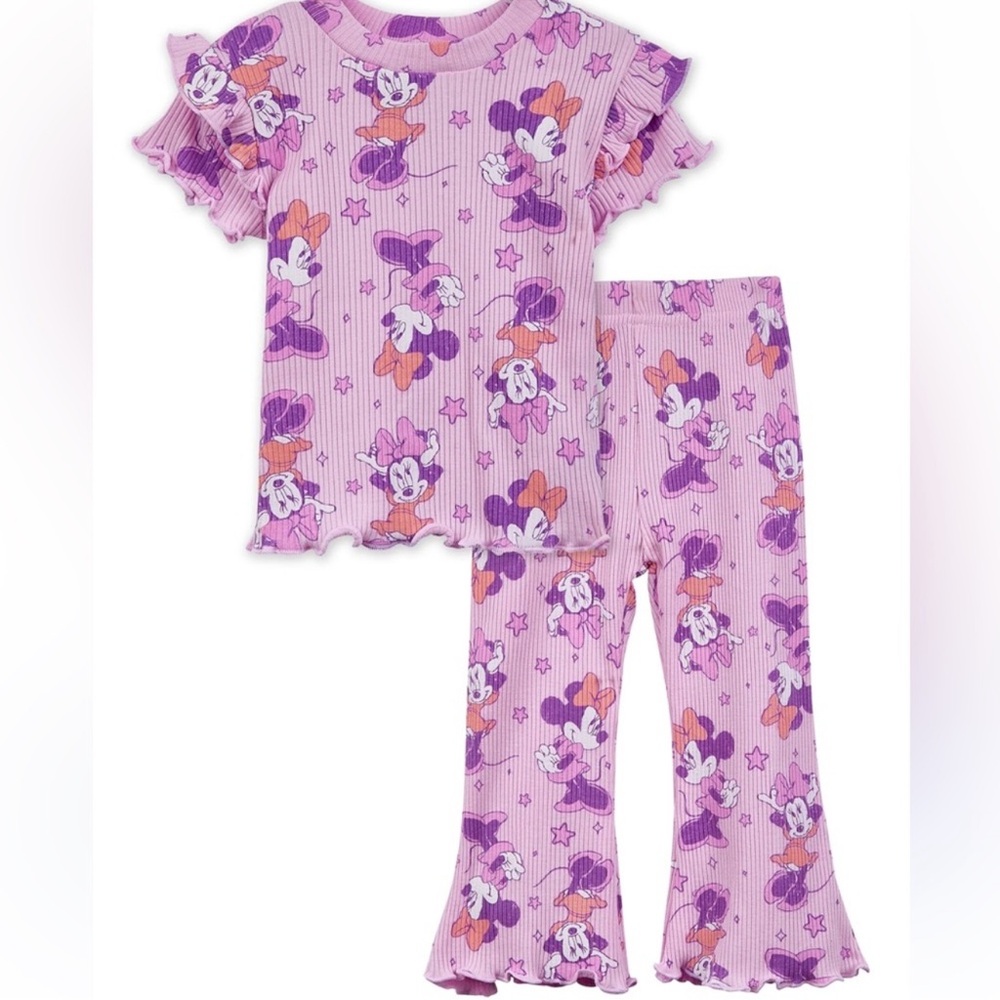Disney Pink and Purple Minnie Mouse Pajama Set
